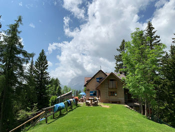 A mountain refuge at the foot of the eastern dolomites