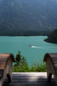 Scenic view of lake against mountain