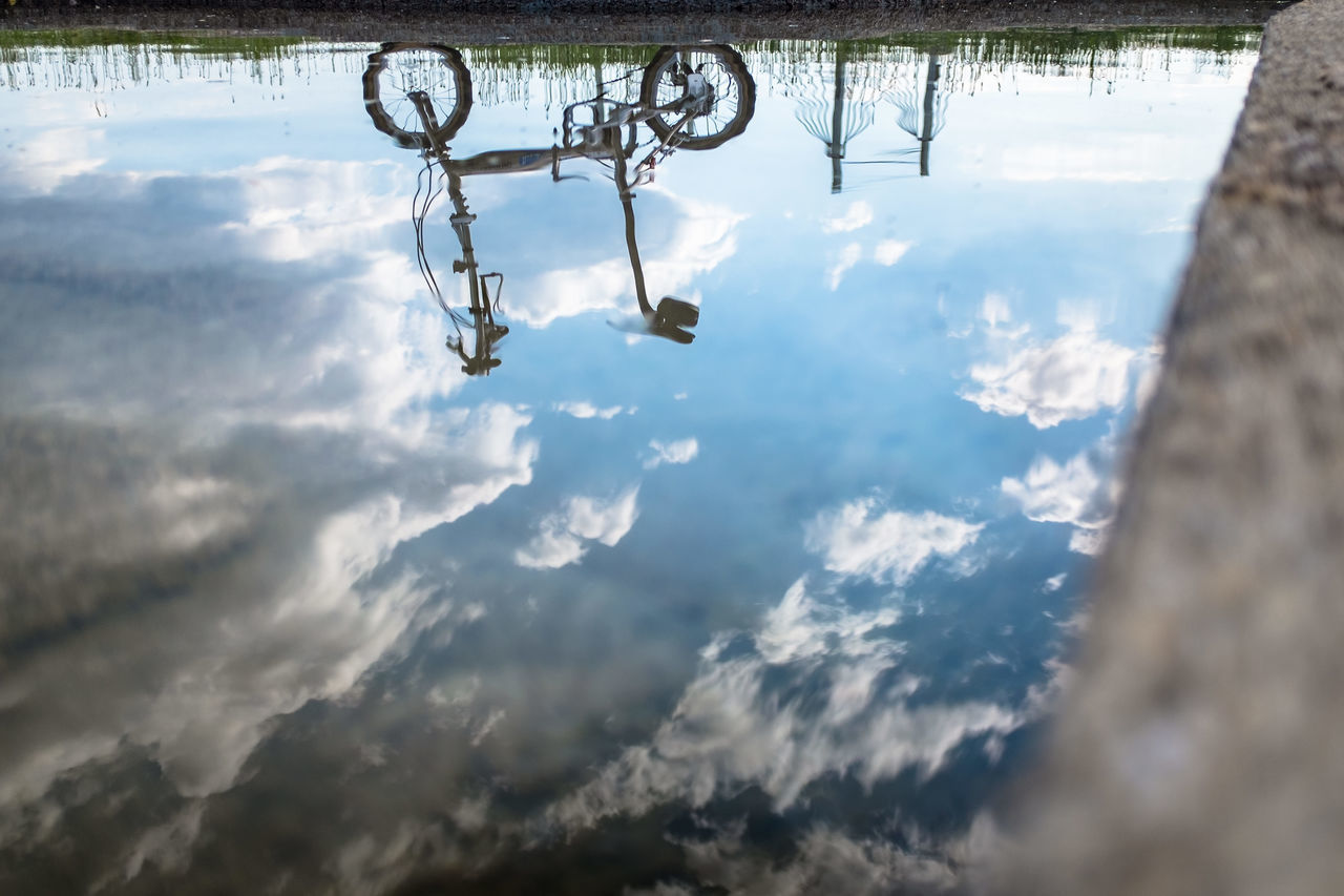 LOW ANGLE VIEW OF REFLECTION IN SKY