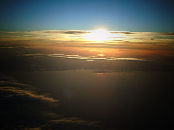 Scenic view of sunset over sea