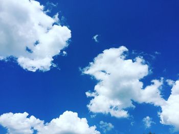 Low angle view of clouds in blue sky