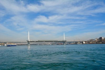 View of bridge over sea against sky