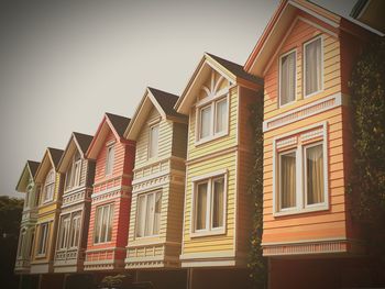 Low angle view of residential building against sky