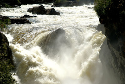 Scenic view of waterfall