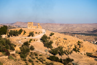 Scenic view of desert against sky