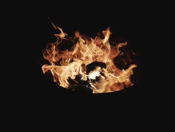 Close-up of bonfire at night