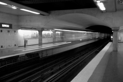 Train at railroad station platform