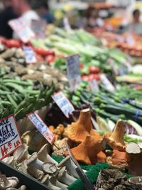 Vegetables for sale at market stall