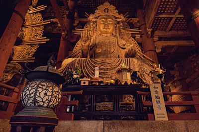 Low angle view of statue of building