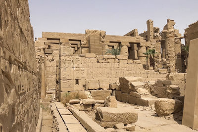 Old ruins of temple against sky