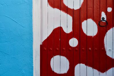 Close-up of red door