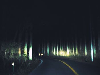 Empty road along trees