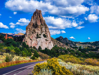 Scenic view of rock formation against sky