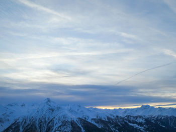 Sunrise in snowy austrian alps