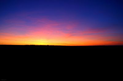 Silhouette of landscape at sunset