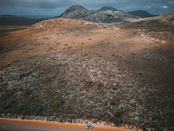 Scenic view of sea and mountains