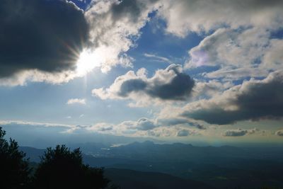 Scenic view of landscape against cloudy sky