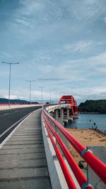 View of bridge over sea against sky