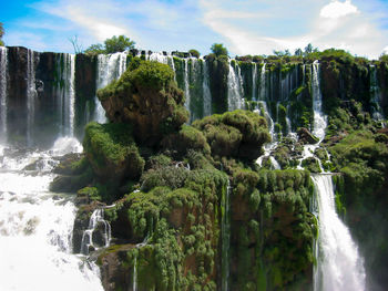 Scenic view of waterfall