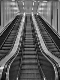 Low angle view of escalator