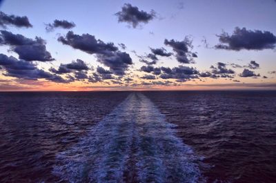 Scenic view of sea at sunset