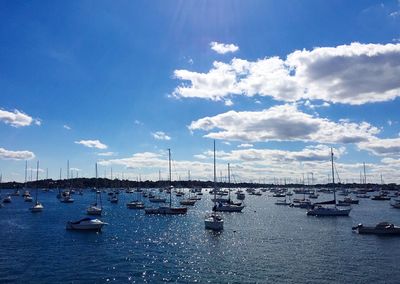 Boats sailing in sea