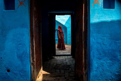 Entrance to blue door