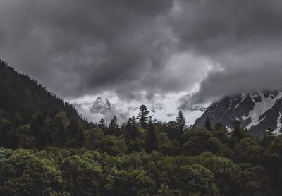 Scenic view of landscape against cloudy sky