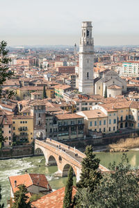 High angle view of townscape against sky