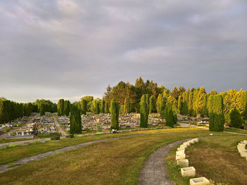 Scenic view of land against sky