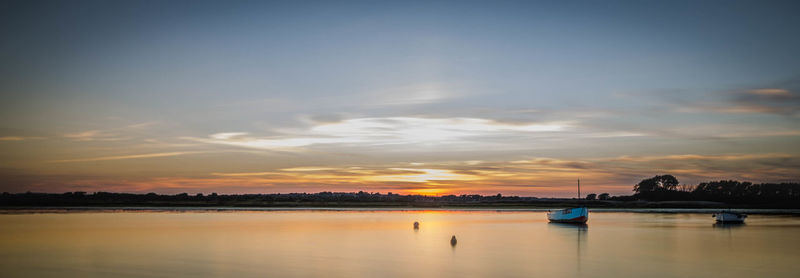 Scenic view of sunset over sea