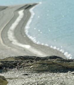 High angle view of sea shore