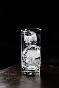 Close-up of drinking glass on table