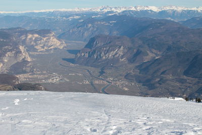 Scenic view of snowcapped mountains