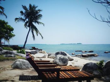 Scenic view of beach against sky