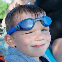 Close-up portrait of happy boy