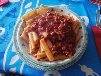 Close-up of served food in plate