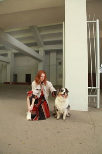 Young woman with dog