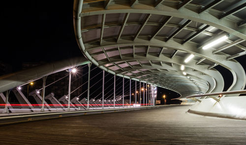 View of illuminated bridge at night
