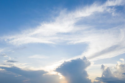 Low angle view of clouds in sky