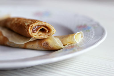 Close-up of bread on plate