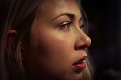 Close-up portrait of young woman