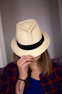 Woman wearing hat