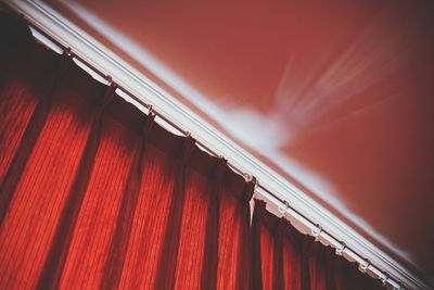 Low angle view of red curtain