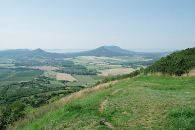 Scenic view of landscape against clear sky