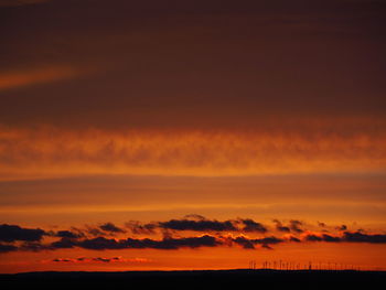 Scenic view of dramatic sky during sunset