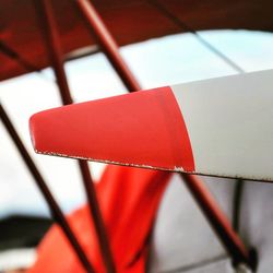 Close up of red umbrella