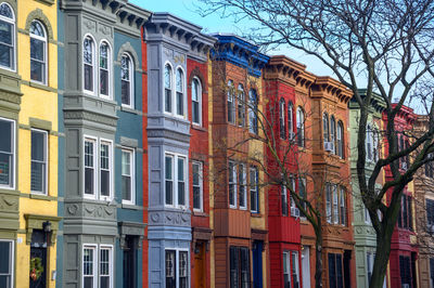 Low angle view of residential building against sky