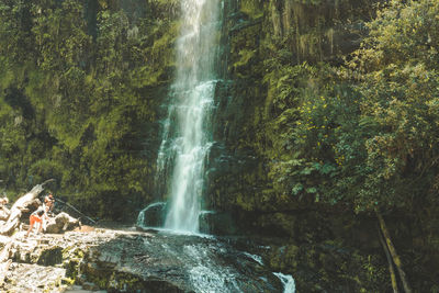 Scenic view of waterfall