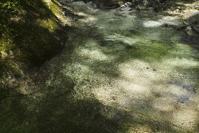 Full frame shot of water flowing through rocks